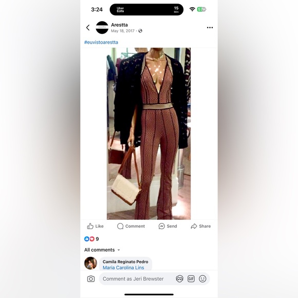 Arestta Plunging V-Neck Jumpsuit - Size P - Picture 13 of 13